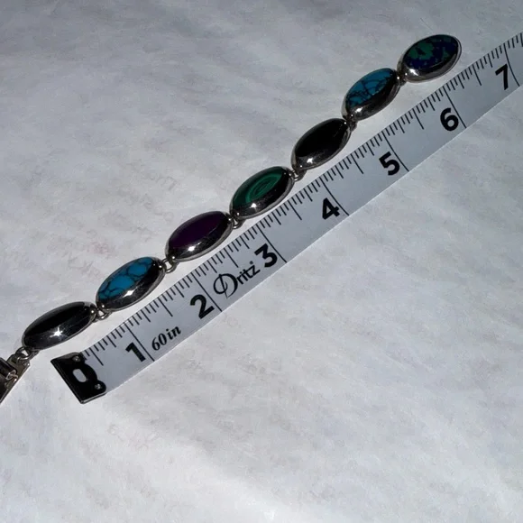 Elegant Silver and Turquoise Bracelet 925 - Picture 8 of 8